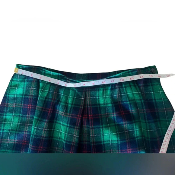 Vintage Pendleton Wool Plaid Red Green Navy Skirt Size 16 - Picture 11 of 12